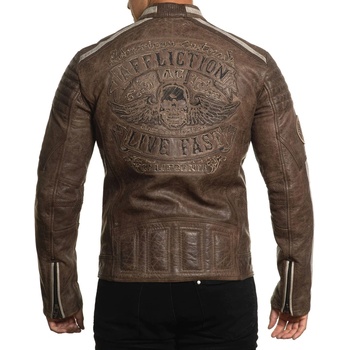 Image 1 of AFFLICTION мъжко яке affliction - black skull - ТЪМНО КАФЯВО - 110ow414-dkbr