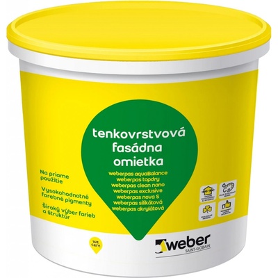 Weber Weberpas silikátová tenkovrstvová fasádna omietka 25 kg 1.50 mm Odtiene B - E