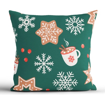 MKLuzkoviny.cz Vánoční bavlna ek Renforcé Vánoční perníček zelené 40 x 40 cm – Hledejceny.cz