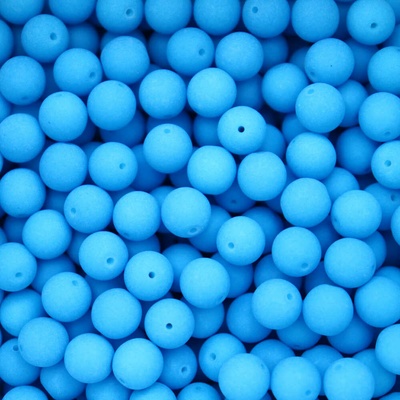 Pro Háčkování Korálek neon skleněný 8 mm 20 ks světle modrý