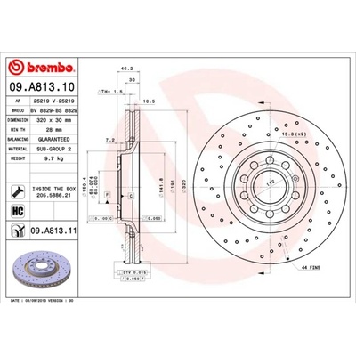 BREMBO Brzdový kotúč 09A81311