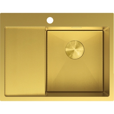 Mexen Exar стоманена кухненска мивка с 1 камера с отцедник, дясна 620 x 480 мм, (6432621005P-55HC)