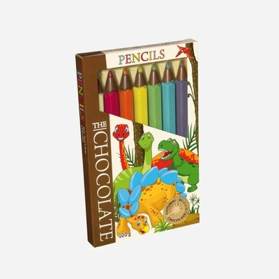 The Chocolate Čokoládové pastelky motiv dinosauři 100 g