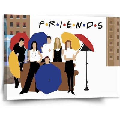 Sablio Obraz Seriál Priatelia FRIENDS Gauč pri fontáne - 150x110 cm