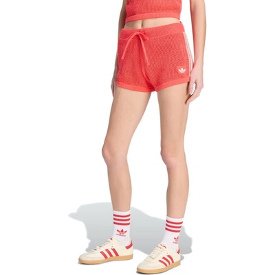 adidas Originals-Crochet Shorts Selure červená