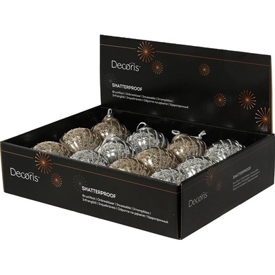 NENURODYTA_V Vánoční hračka na stromeček Decoris Mercury, zlatá/stříbrná, 8 cm