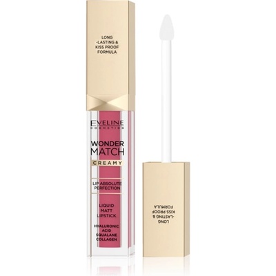 Eveline Cosmetics Wonder Match дълготрайно матово течно червило с хиалуронова киселина цвят 03 Mauve 6, 8ml