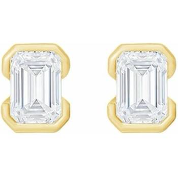 Eppi Minimalistické zlaté napichovacie náušnice s emerald lab-grown diamantom Agata E49174