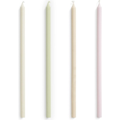 HAY Svíčky Slim Pastels Ø 1,2 cm – set 4 ks, růžová barva, vosk