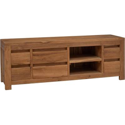 vidaXL ТВ шкаф 110 x 30 x 40 cm Натурално Солидно тиково дърво (42024263)