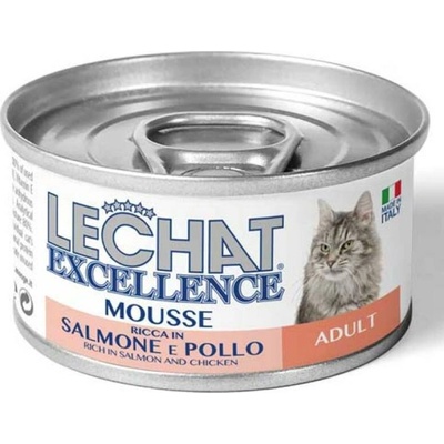 MONGE LECHAT EXCELLENCE MOUSSE Pena s lososom a kuracím mäsom pre dospelé mačky 85 g