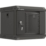 Lanberg rack cabinet 10" wall-mount 4U/300x300 (flat pack) with glass door black (WF11-3304-10B) - gtcomputers