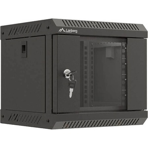 Lanberg rack cabinet 10" wall-mount 4U/300x300 (flat pack) with glass door black (WF11-3304-10B) - gtcomputers