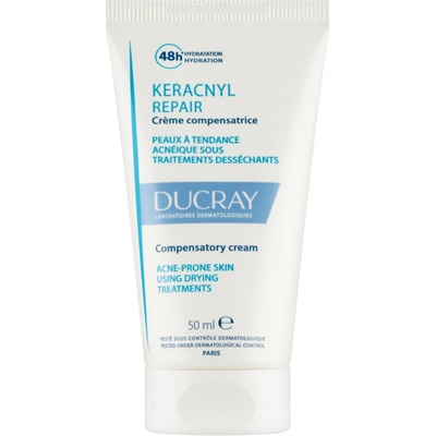 Ducray Keracnyl regenerační a hydratační krém pro pleť vysušenou a podrážděnou léčbou akné 48 h Hydration Soothes Repairs 50 ml