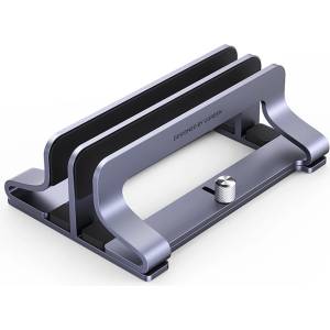 Ugreen Dual Slot Vertical Aluminium Laptop Stand - двойна вертикална алуминиева  оставка за MacBook, ла то и и таблети (тъмносив)