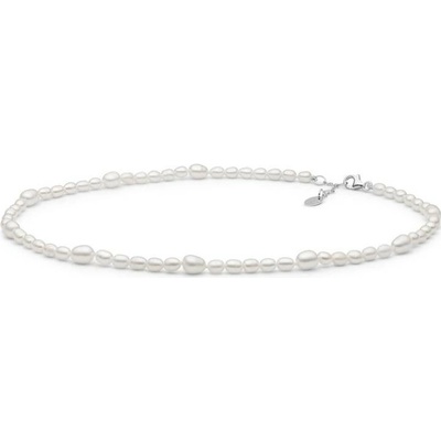 Gaura Pearls Perlový náhrdelník - pravé perly 234-115 Stříbrná
