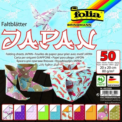 Folia Bringmann Origami papír Japan 80g/m2 50 listů 20x20 cm