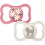 MAM Силиконова залъгалка Mam - Air, 6-18 м, 2 броя, розова, маргарити/котка (100018880/BG826283 ) - baby