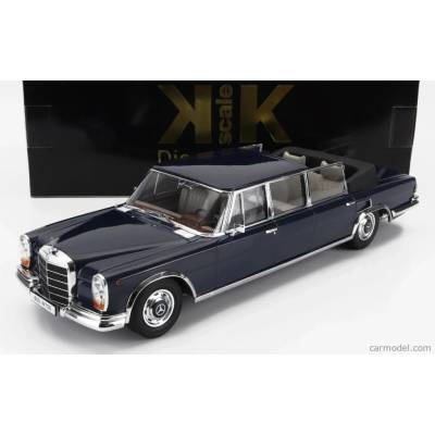 Kk-scale Mercedes benz S-class 600 Pullman w100 Landaulet Semiconvertible 1964 Tmavě Modrá 1:18