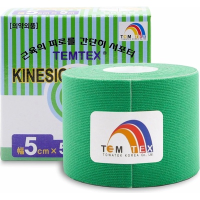 Temtex Classic Kinesiotape zelená 5 cm x 5 m