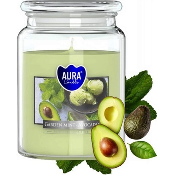 AURA Декоративна свещ с аромат aura menta avocado и горене 100 часа (snd99-353)