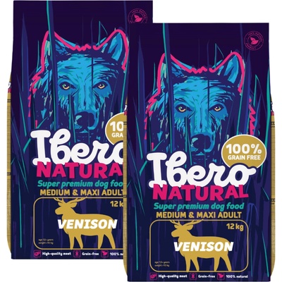 Ibero Grain-free Dog Medium & Maxi Adult Venison 2 x 12 kg