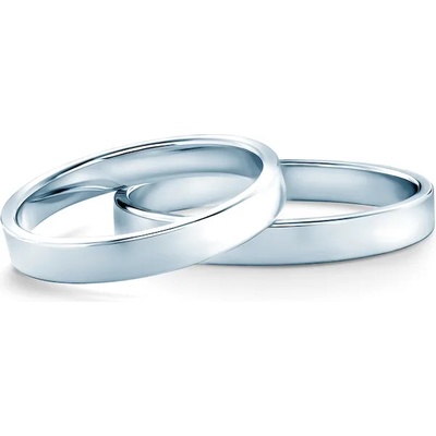 SAVICKI Сватбени халки: бяло злато, плоски. 3 мм