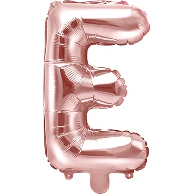 PartyDeco Балон от фолио Mini - Буква Е 35см розово златен