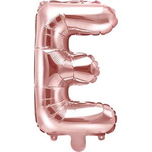 PartyDeco Балон от фолио Mini - Буква Е 35см розово златен