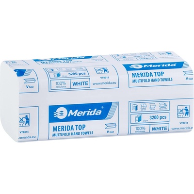 Merida ZZ papírové ručníky 2 vrstvy bílé 160 ks 31777