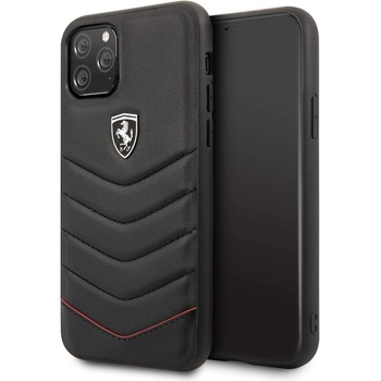 Ferrari Heritage Quilted Leather Hard Case - кожен кейс (естествена кожа) за iPhone 11 Pro Max (черен)