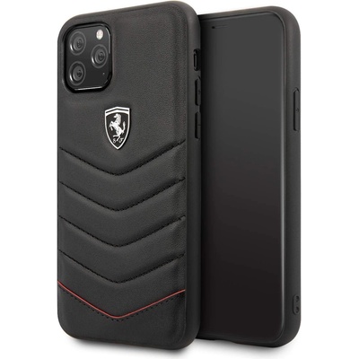 Ferrari Heritage Quilted Leather Hard Case - кожен кейс (естествена кожа) за iPhone 11 Pro Max (черен)