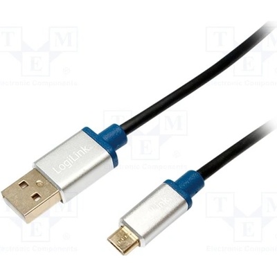 Logilink BUAM210 USB 2.0, USB A vidlice, USB B micro vidlice, 1m, černý