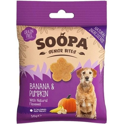 Soopa Healthy Bites Senior maškrty s banánom tekvicou a ľanovým semienkom 50 g