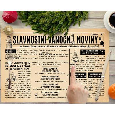 Slavnostní dvoustranné nebo jednostranné vánoční prostírání nebo přání