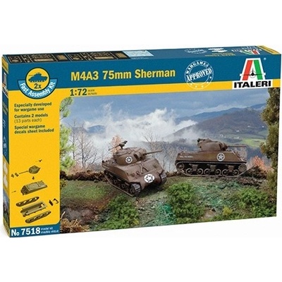 ITALERI Fast Assembly tanky 7518 M4A3 75 mm SHERMAN 33-7518 1:72