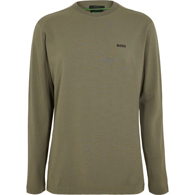 Boss Тениска Boss Mens BOSS GREEN Long Sleeve T-Shirt with Iconic Logo Detail - Dark Beige 257
