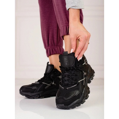 Big Star Shoes Klasické dámské tenisky bez podpatku černé