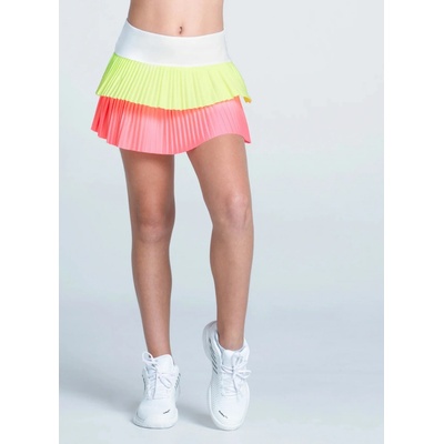 LuckyInLove Jr sukně Double Pleated bílo žluto oranžová