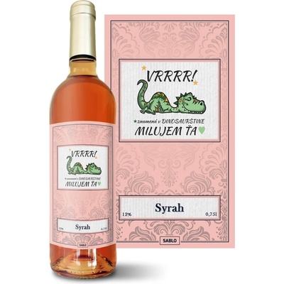 Sablio Dinosaurus Syrah ružové suché víno 12 % 0,75 l (čistá fľaša)