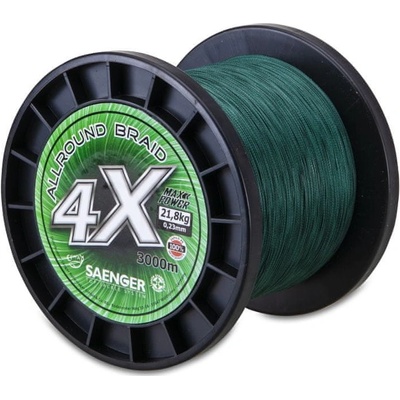Saenger šnúra 4 X Allround Braid 3000m 0,25mm zelená
