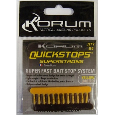 Korum Zarážka Quickstops Brown/Yellow 24ks