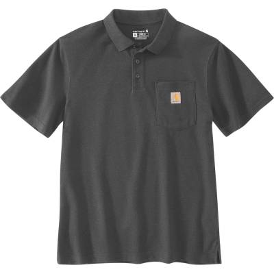 Carhartt Мъжка поло тениска Carhartt Midweight S/S Pocket Polo shirt - Carbon Heather - размер XL (216-5778-0214)