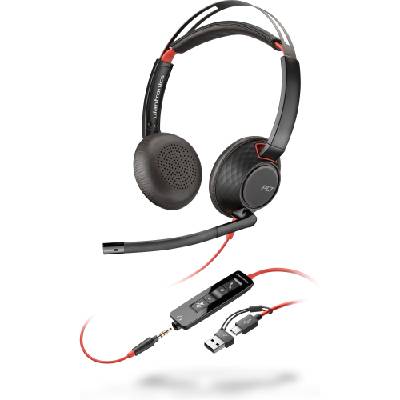 Poly Blackwire 5220 náhlavní souprava, 3.5 mm jack + USB-C/A adaptér, stereo 93S88AA