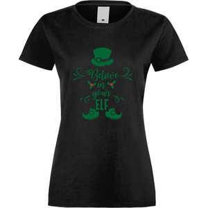  Дамска тениска Believe in your Elf черна