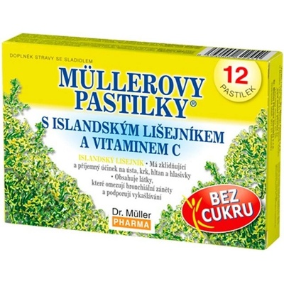 Müllerovy pastilky s isl.lišejníkem bez cukru 12 ks