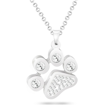 Biju Řetízek z chirurgické oceli+přívěsek, tlapka se zirkony 3001196