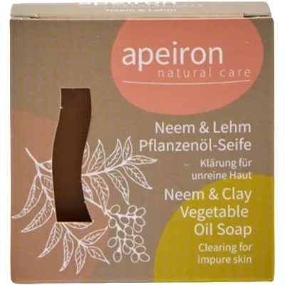 Apeiron Сапун с растителни масла Ниим & глина - 100 g