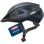 ABUS road bike helmet Macator - sporty bike helmet for beginners - also for pigtail wearers - for women and men - dark blue glossy, size L - 67327 (67327)