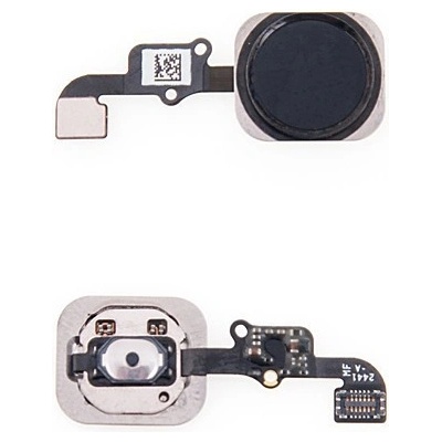 AppleMix Obvod tlačidla Domov + kovový rámček + tlačidlo Domov pre Apple iPhone 6 / 6 Plus - Čierny - Kvalita A+